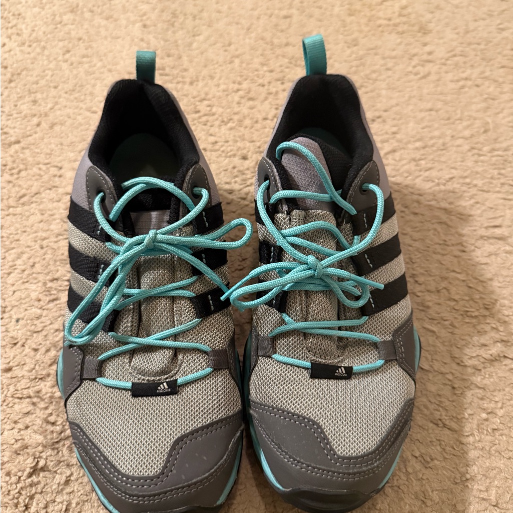 Adidas Gray And Aqua Athletic Shoes